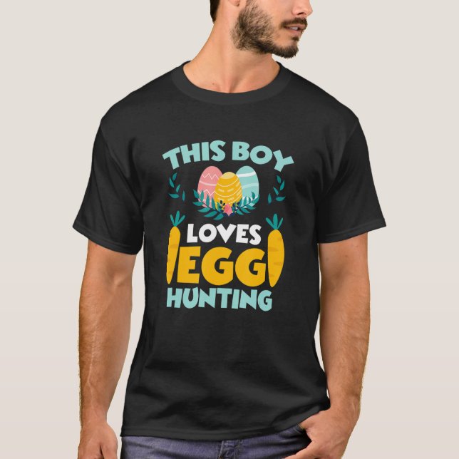 Dieser Junge Liebe Ei Jagd Kaninchen Ostereier Hap T-Shirt (Vorderseite)