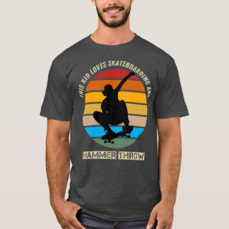 dieser Junge Lieben Skateboarden und Hammer werfen T-Shirt