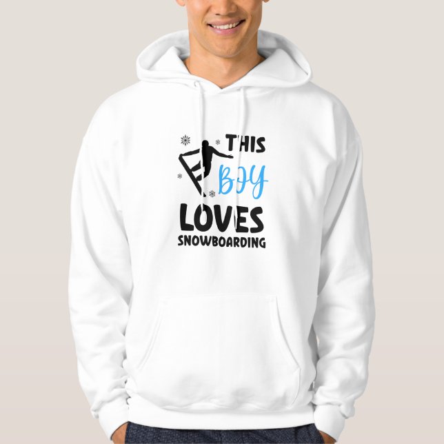 Dieser Junge Lieben Snowboarden, Snowboarder Fan Hoodie (Vorderseite)