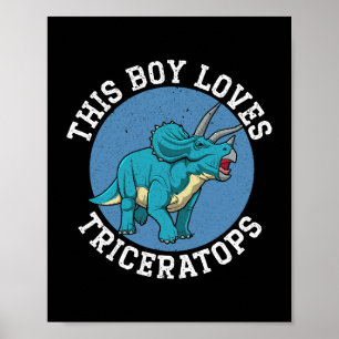 Dieser Junge Lieben Triceratops Dinosaur prähistor Poster