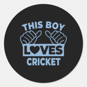 Dieser Junge liebt Cricket - Cricketspieler Runder Aufkleber