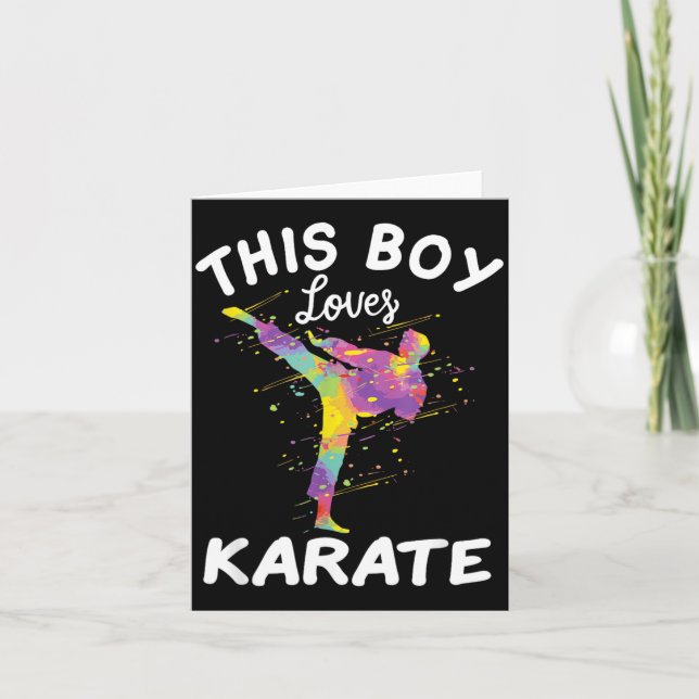 Dieser Junge liebt Karate Karte (Vorderseite)