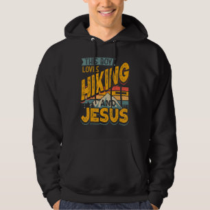 Dieser Junge liebt Wandern und Jesus Naturwanderun Hoodie
