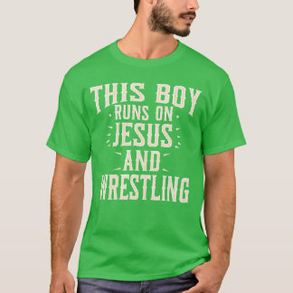 Dieser Junge über Jesus Wrestling Faith Sports Jun T-Shirt