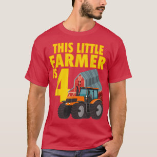 Dieser kleine Bauer ist 4 Jahre alt Traktor Birt T-Shirt