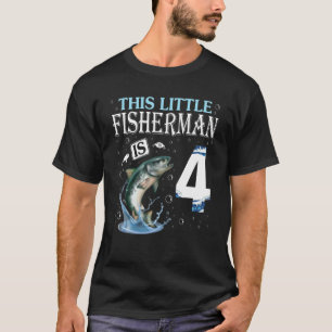Dieser kleine Fisherman ist 2018 vier Jahre Gebore T-Shirt