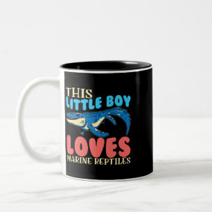 Dieser kleine Junge Lieben Marine Reptiles Mosasau Zweifarbige Tasse
