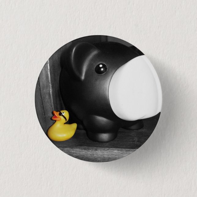 "Dieser kleine Piggy" Gummienten-Knopf (klein) Button (Vorderseite)