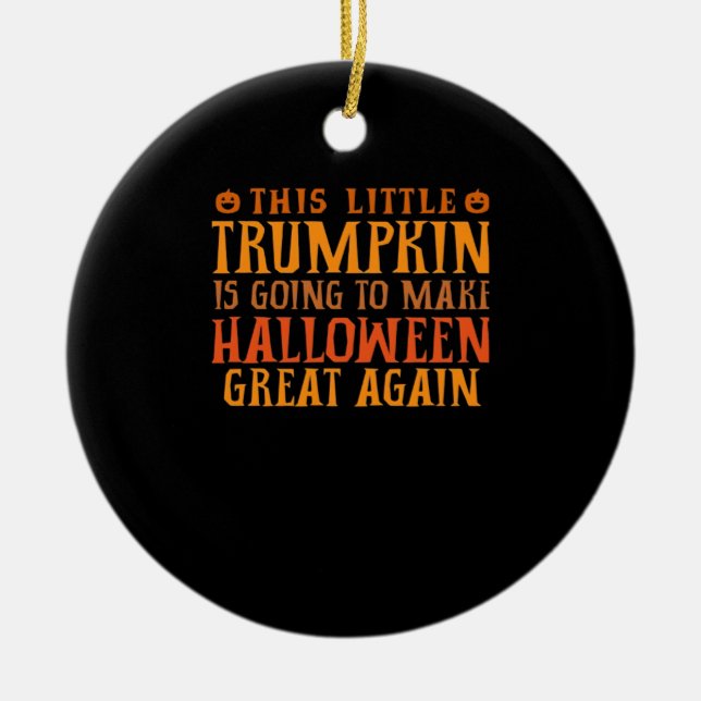 Dieser kleine Trumpkin wird Halloween GR Keramik Ornament (Vorne)