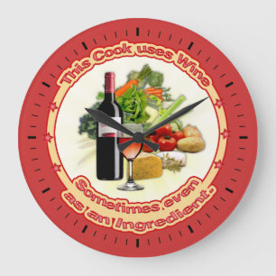 Dieser Koch verwendet Wein Große Wanduhr