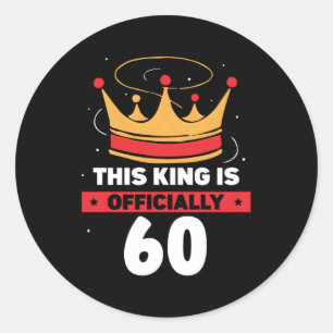 Dieser König ist 60 Celebrate alt Runder Aufkleber