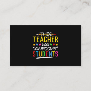 Dieser Lehrer hat Phantastischen Schüler Visitenkarte