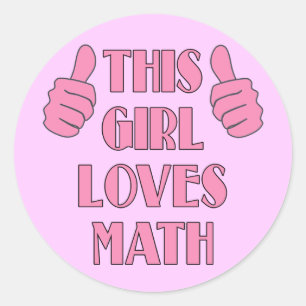 Dieser Mädchen-Liebe-Mathe-T - Shirt Runder Aufkleber