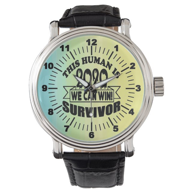 DIESER MENSCH IST 2020 SURVIVOR schwarze Variante! Armbanduhr (Vorderseite)