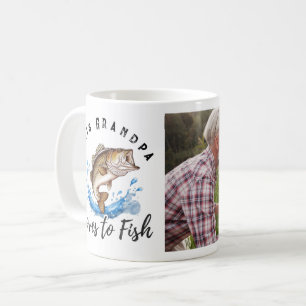 Dieser Opa liebt es, Bass zu angeln Foto Kaffeetasse