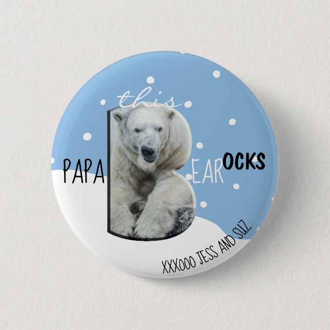 Dieser PaPa Bärengestein Vatertag Button (Vorderseite)