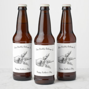 Dieser Papa gehört - Geschenk mit Kindernamen - Bierflaschenetikett