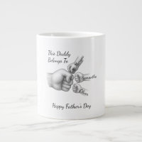 Dieser Papa gehört - Geschenk mit Kindernamen -