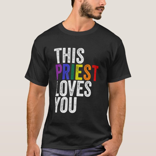 Dieser Priester Lieben Sie Pastor LGBTQ Stolz für  T-Shirt (Vorderseite)