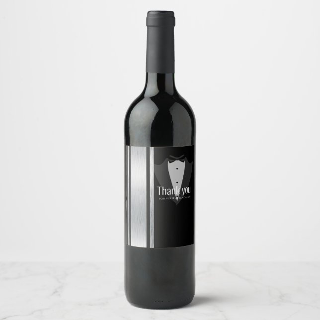 Dieser schwarz-weiße Adler-Bachelor-Party-Wein la Weinetikett (Vorderseite)
