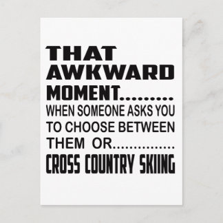 Dieser schwierige Moment Cross Country Ski. Postkarte
