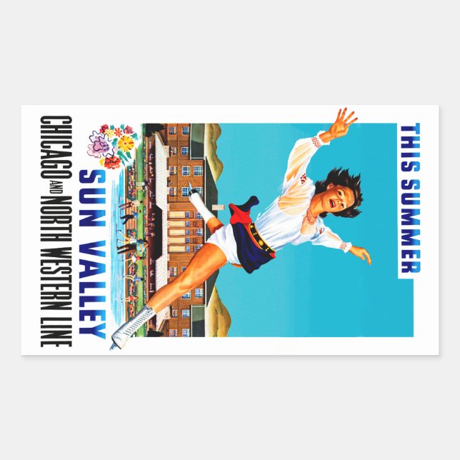 Dieser Sommer ~ Sun Valley Rechteckiger Aufkleber (Vorderseite)