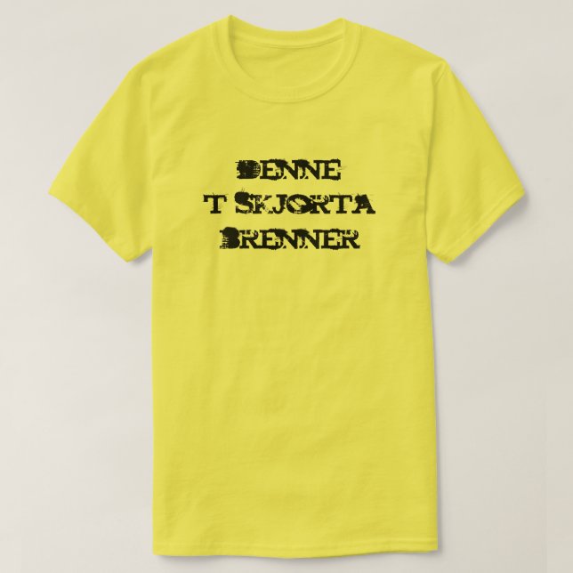 Dieser T - Shirt brennt in norwegisch-gelb (Design vorne)