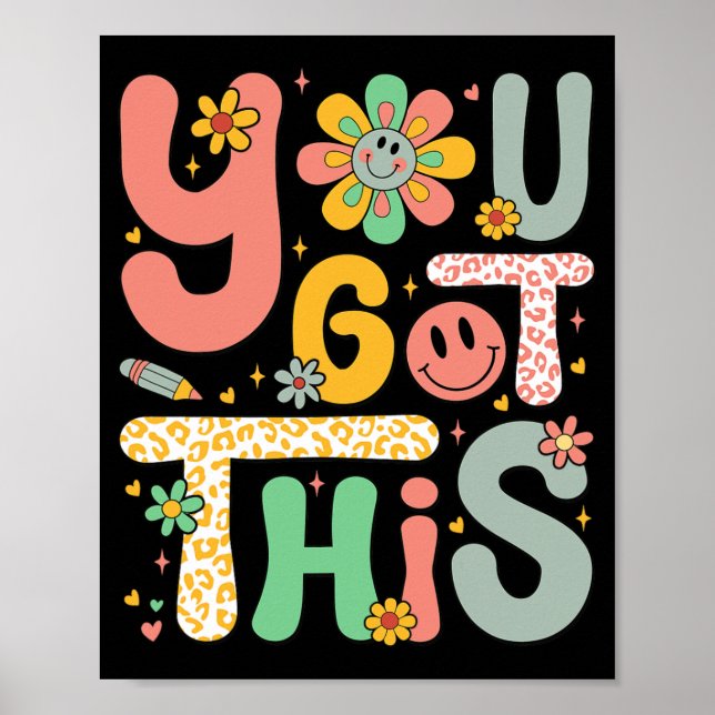 Dieser Testtag Groovy Motivierend Teacher S Poster (Vorne)