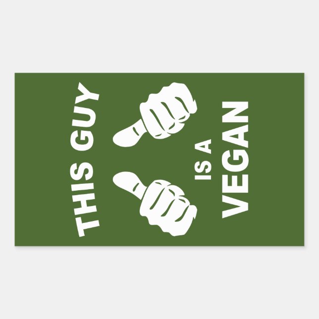 Dieser Typ ist Vegan Rechteckiger Aufkleber (Vorderseite)