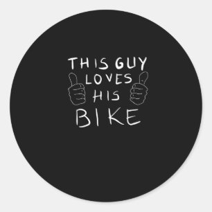 Dieser Typ Liebe sein Fahrrad Runder Aufkleber