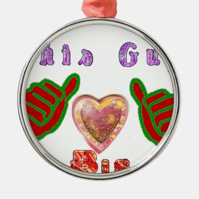 Dieser Typ Lieben große Geschenkkunst drucken Silbernes Ornament (Vorne)