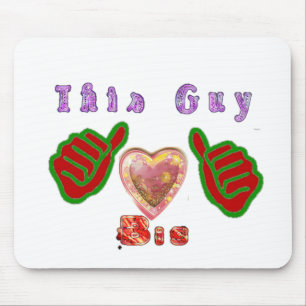 Dieser Typ liebt großes Geschenk-Kunstposter Mousepad