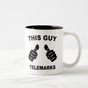 Dieser Typ telemarkiert Zweifarbige Tasse