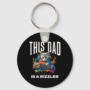 Dieser Vater hat Rizz Cool Dj Cat Rizzler Dad Vate Schlüsselanhänger