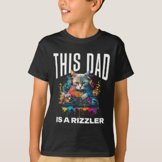 Dieser Vater hat Rizz Cool Dj Cat Rizzler Dad Vate T-Shirt