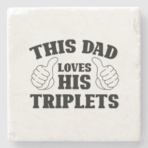 Dieser Vater liebt seine Drillinge - Geschenk für Steinuntersetzer