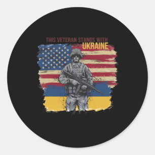 Dieser Veteran steht hinter der Ukraine 12  Runder Aufkleber