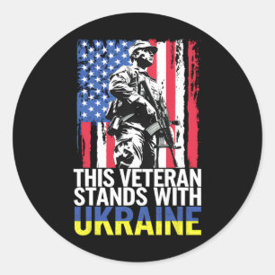 Dieser Veteran steht hinter der Ukraine 8 Runder Aufkleber