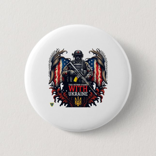 Dieser Veteran steht hinter der Ukraine Unterstütz Button (Vorderseite)