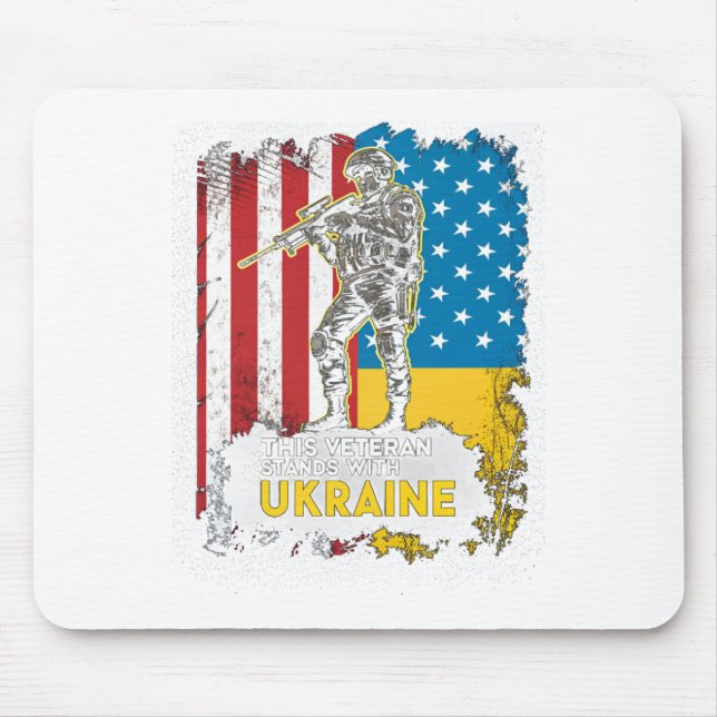 Dieser Veteran steht hinter der Ukraine Unterstütz Mousepad (Vorne)