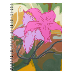 Dieses abstrakte Blumendesign verbindet sanfte flo Notizblock