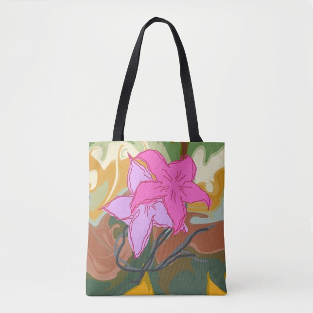 Dieses abstrakte Blumendesign verbindet weiche Blü Tasche (Vorderseite)