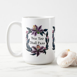 "Dieses auch führt" Aquarell-Lilien-Kranz Kaffeetasse