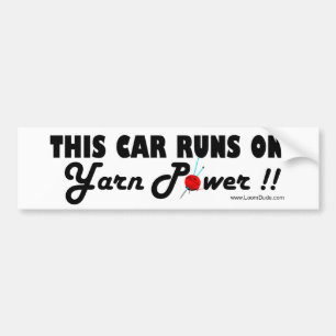 Dieses Auto läuft auf Garn-Power!! Autoaufkleber