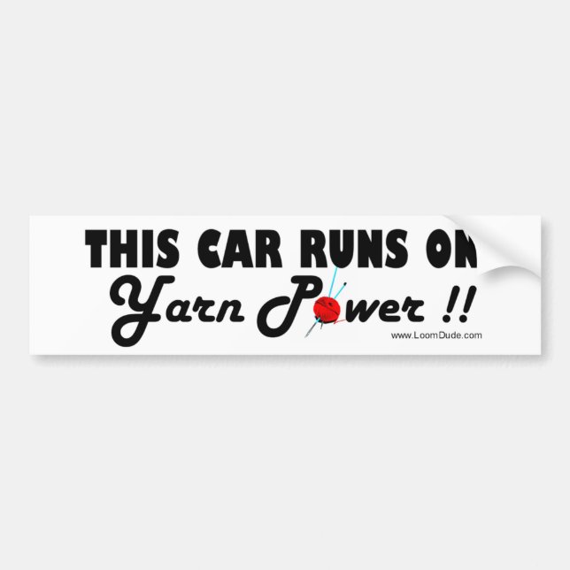 Dieses Auto läuft auf Garn-Power!! Autoaufkleber (Vorne)