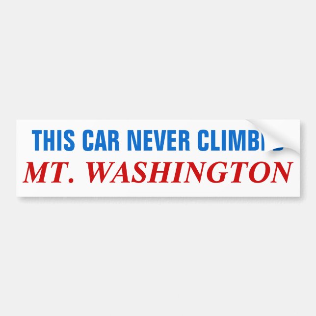 Dieses Auto nie gekletterter Mt Washington Autoaufkleber (Vorne)