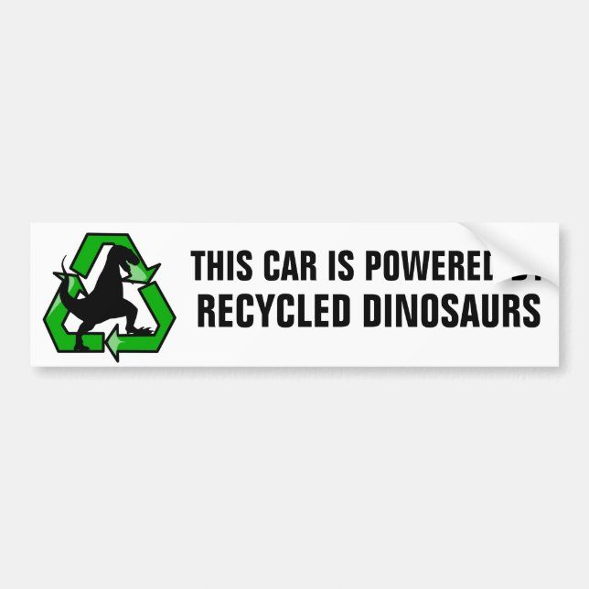 Dieses Auto wird durch gerecycelte Dinosaurier Autoaufkleber (Vorne)