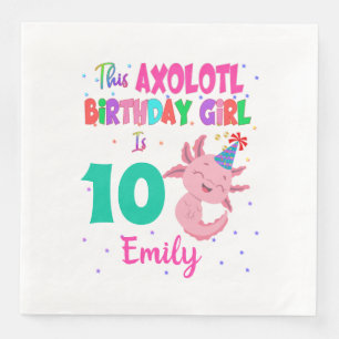Dieses Axolotl Girl ist ein Amphibien-Salamander Serviette