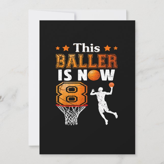 Dieses Baller ist jetzt 8 Jahre alt Einladung (Vorderseite)