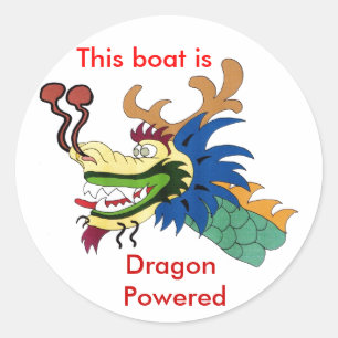 Dieses Boot ist , Dragon Powered Runder Aufkleber